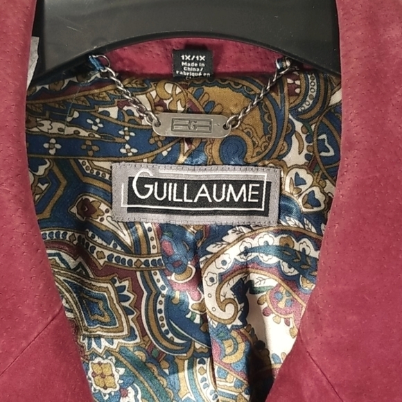 Guillaume Women's Suede Coat Size 1X Hip Length Red - Picture 3 of 7